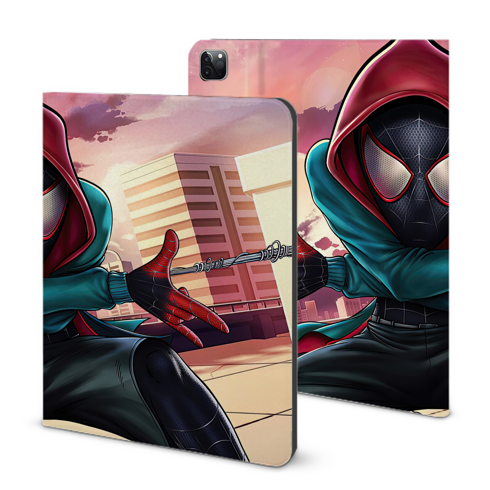 （画像用） Spider Man スパイダーマン IPad ケース ブック型 PUレザー TPU 耐衝撃 軽量 薄型 ペン収納なし 全面保護 IPad 各モデル対応